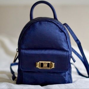 Rebecca Minkoff Midnight Blue Satin Mini Backpack